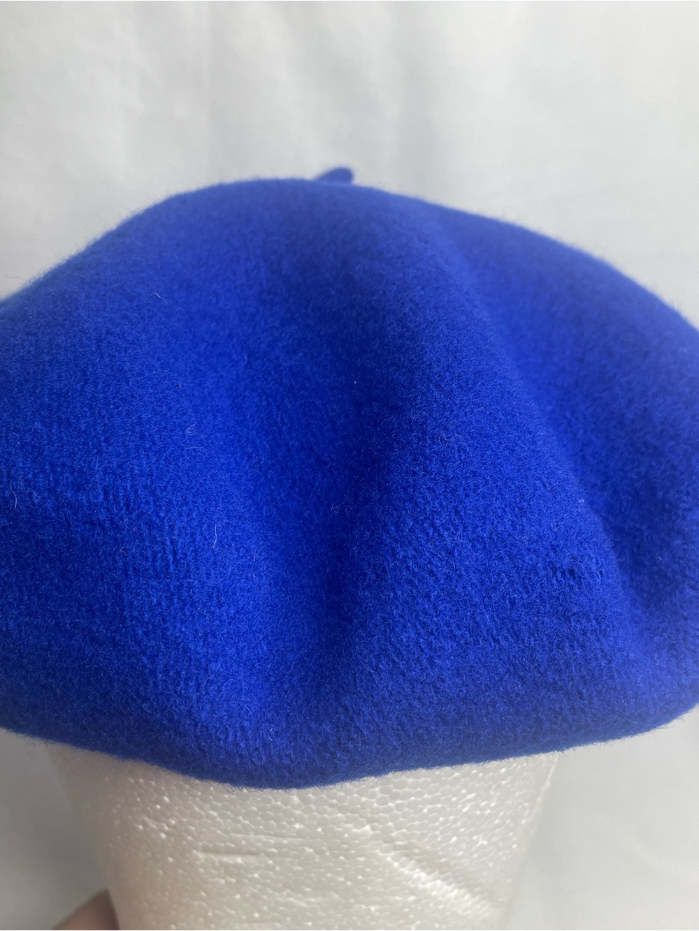Vintage French Beret Basque Hat 100% Wool De Luxe Royal Blue OSFM Victorian Cap - Picture 6 of 11